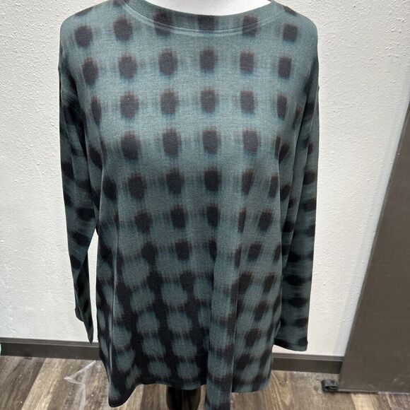 Nally & Millie Tops - Nally Millie Womens Top Knit Shirt Blouse Long Sleeve  Abstract Multicolor OS